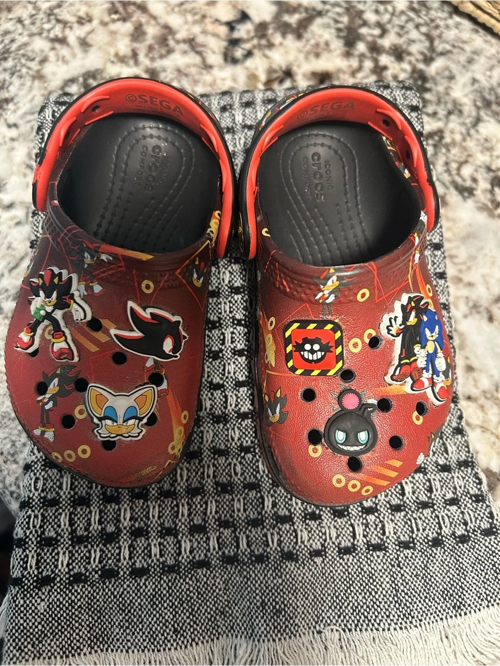 CROCS Kids Red Sonic & Shadow Graphic Clogs